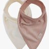 Jollein Velvet Rib Bandana Savlemække 2-pak, Wild Rose/Ivory