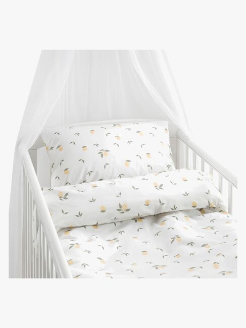 Borganäs Sengesæt Tremmeseng Lemons 100x130, Gul