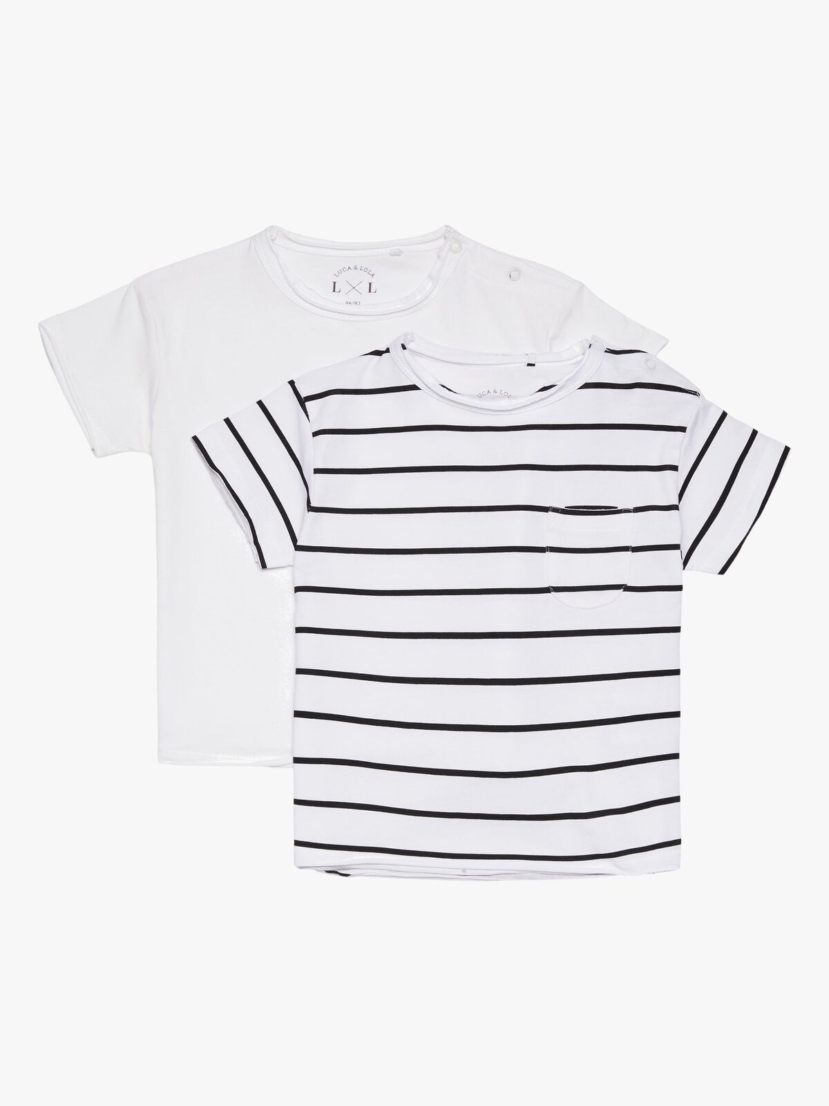 Luca & Lola Ettore T-Shirt 2-pack, White/Stripes