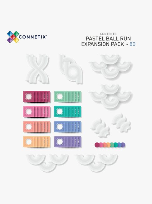 Connetix Magnetiske Byggeklodser Kuglelabyrint Pastel Udvidelsessæt 80 Dele