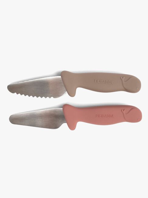 FILIBABBA Knivsæt til Børn 2-pak, Warm Grey/Rose