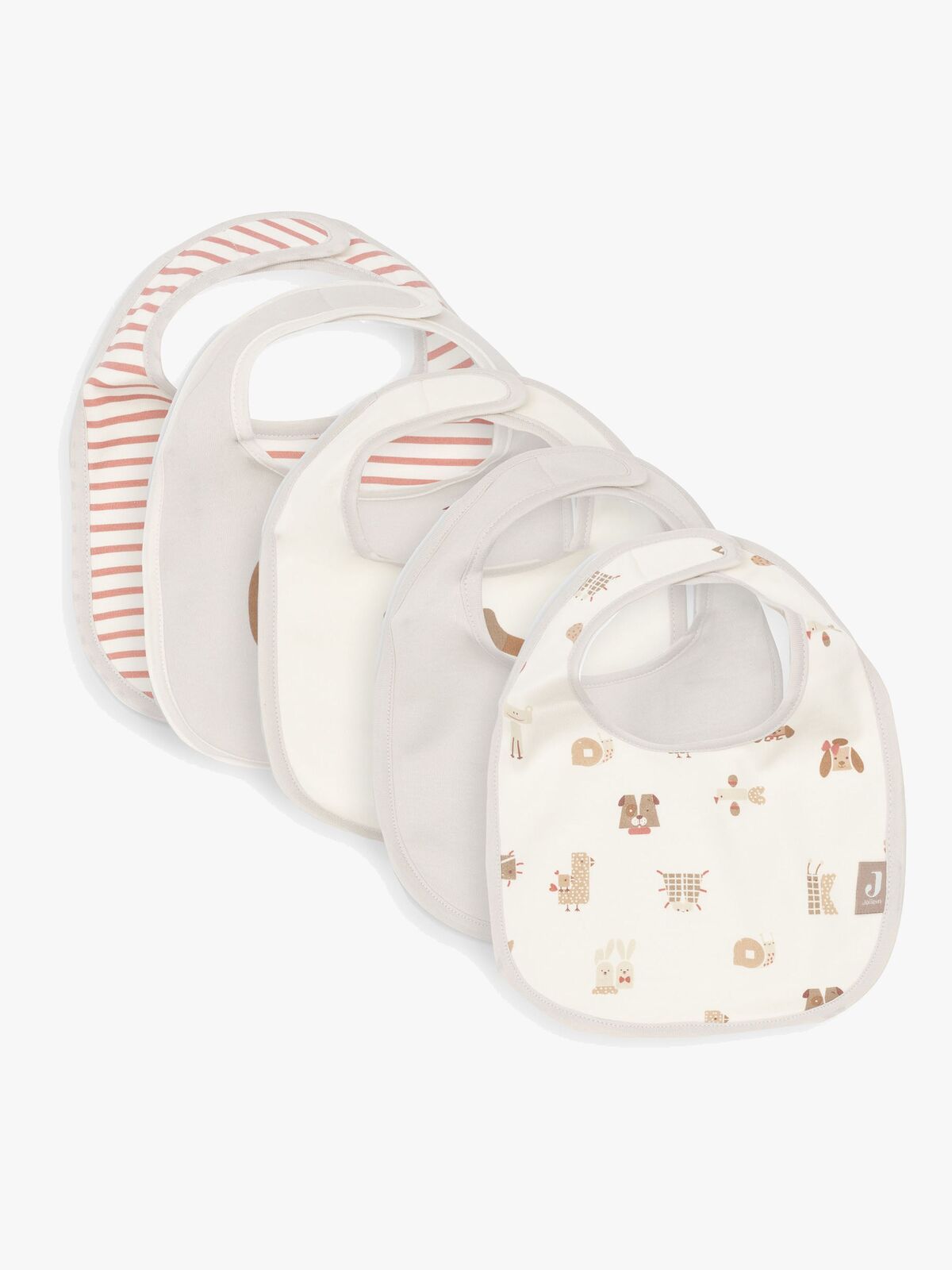 Jollein Bandana Savlemæk Vandtæt 5-pak, Animal Friends