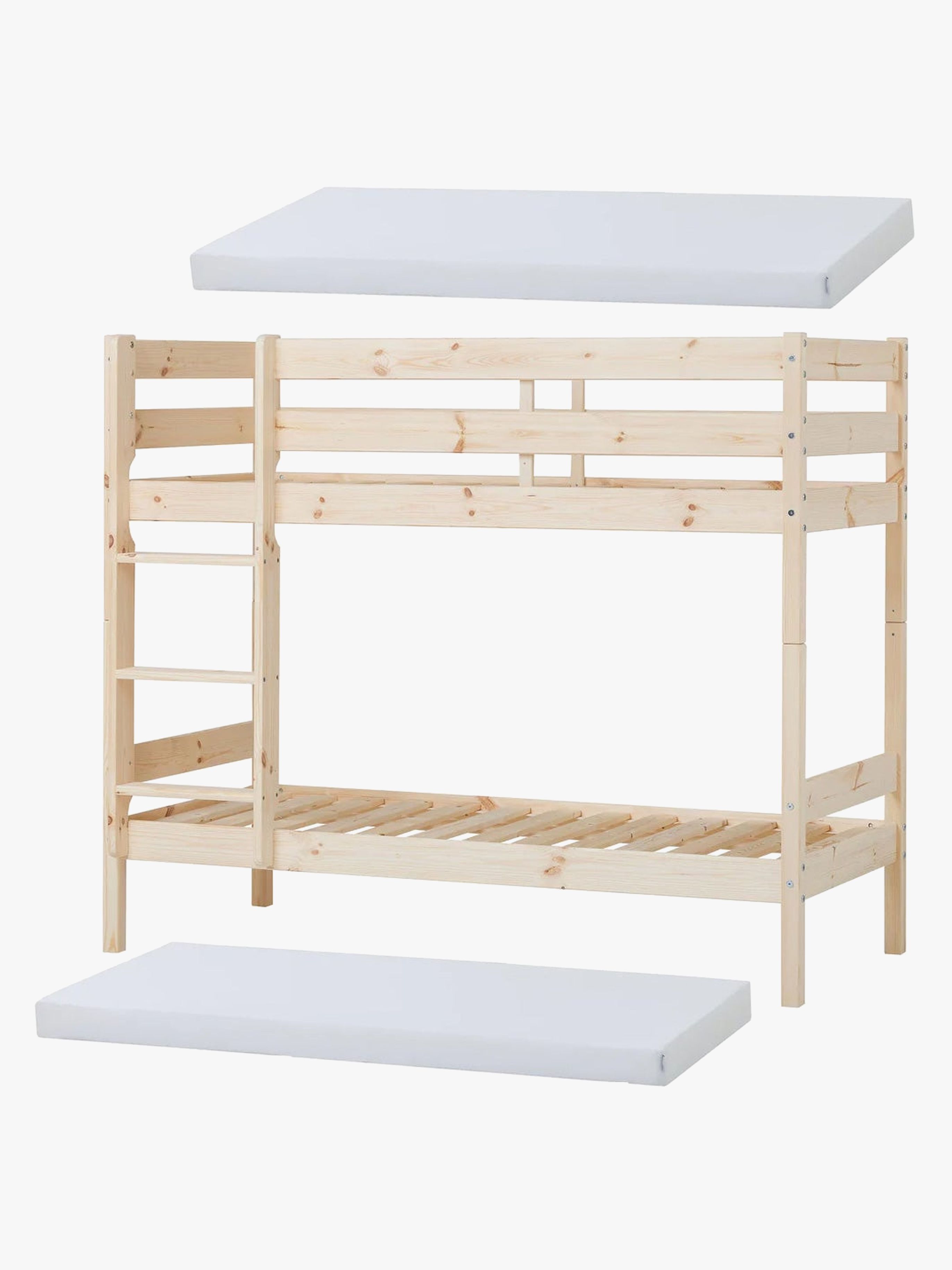 Hoppekids ECO Comfort Køjeseng med 2 stk. Skummadrasser 70x160, Træ, Juniorseng