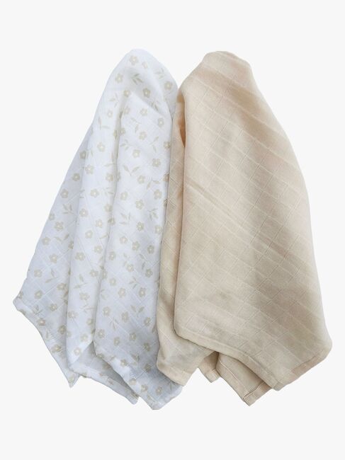 Summerville Organic Musselin Tæppe 2-pak, Petal/Sandshell