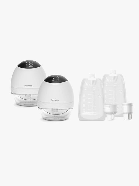Beemoo CARE Wearable LED Elektrisk Brystpumpe Dobbelt inkl. Modermælksposer 30-pak