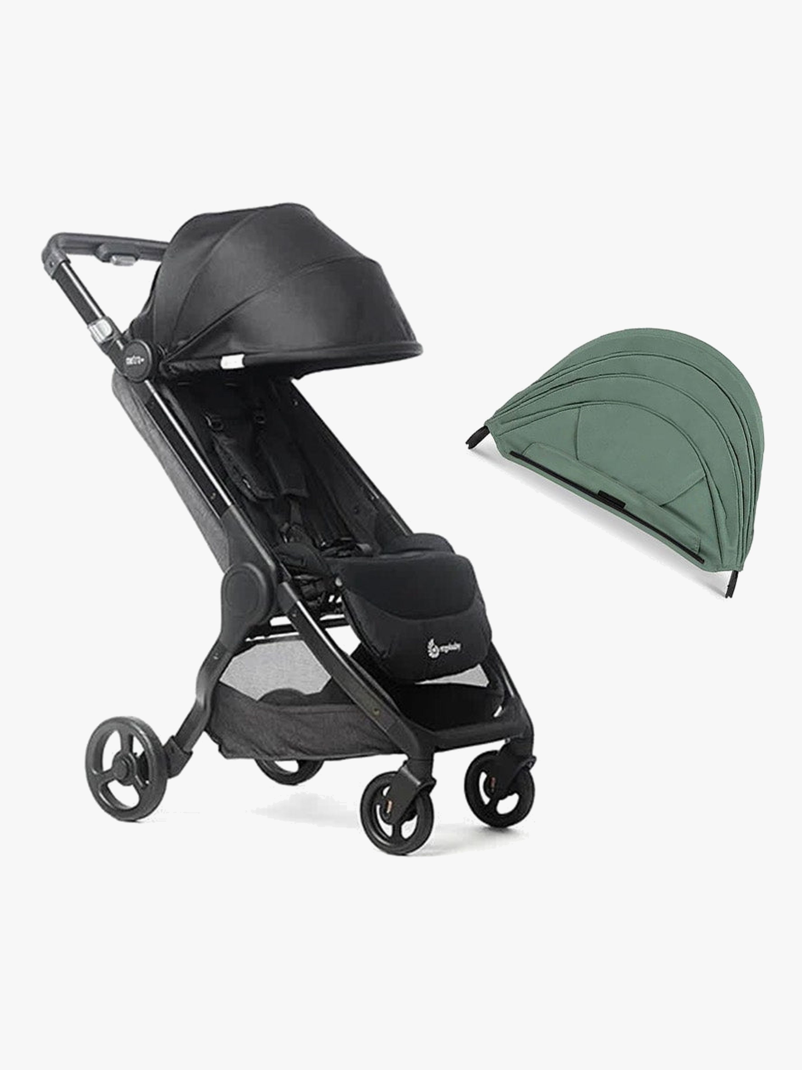Ergobaby Metro+ Klapvogn inkl. Ekstra Kaleche, Black/Sea Grass