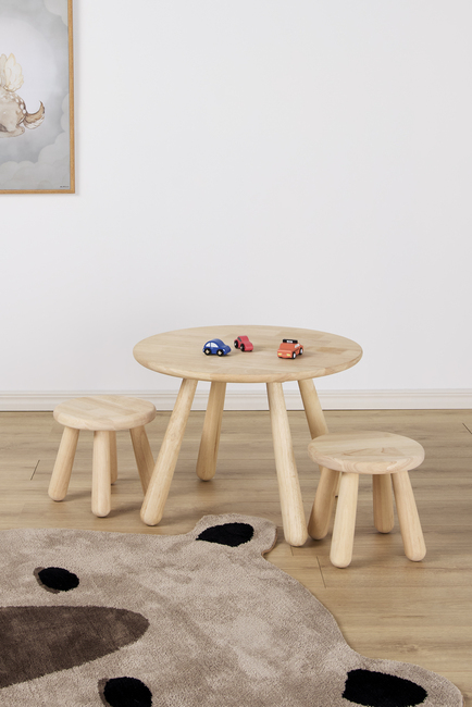 Minitude Nordic Rundt Bord & Runde Skamler, Natur