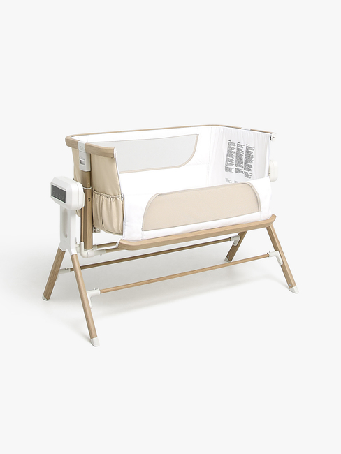 Beemoo CARE AutoMotion Bedside Crib, Beige/Træ