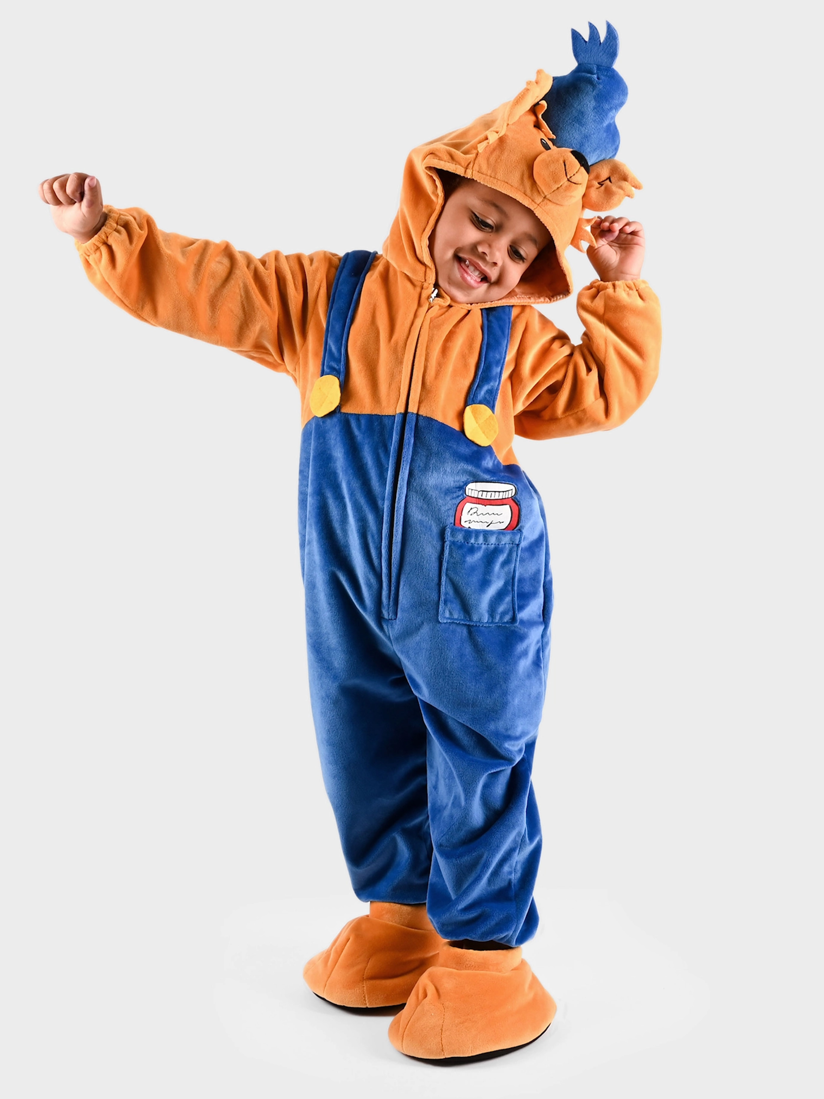 Den Goda Fen Kostume Bamse Verdens Stærkeste Bjørn 104 cm, Blå