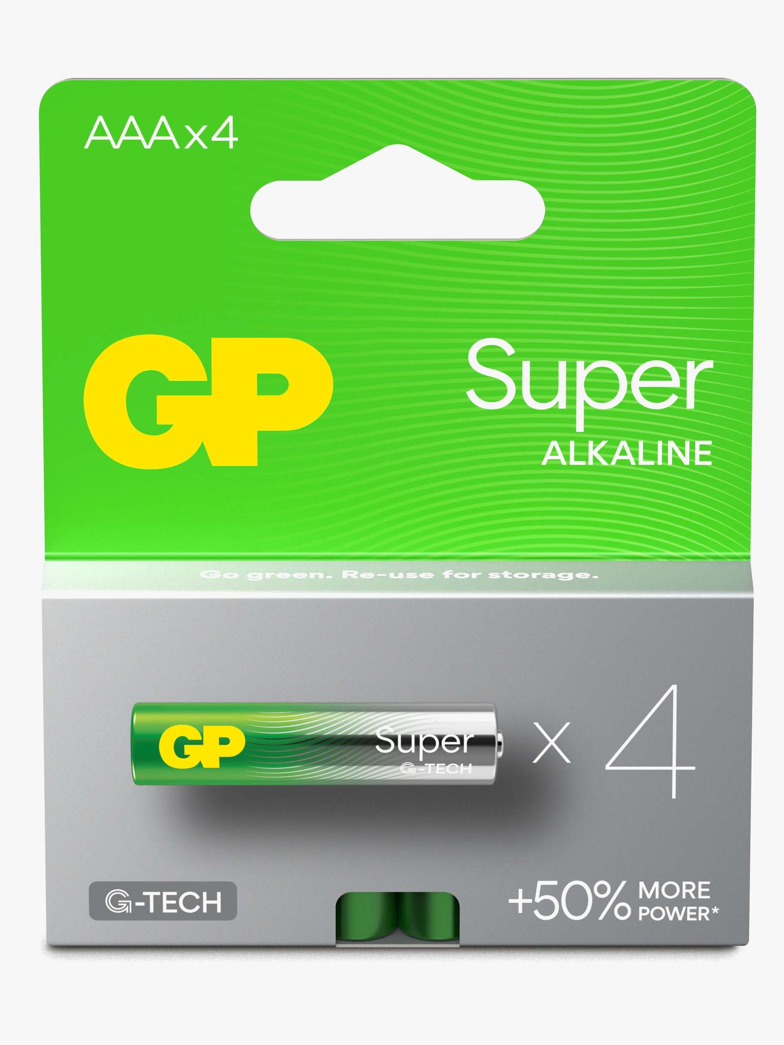 GP Super Alkaline G-TECH AAA/LR03 Batterier 4-Pak