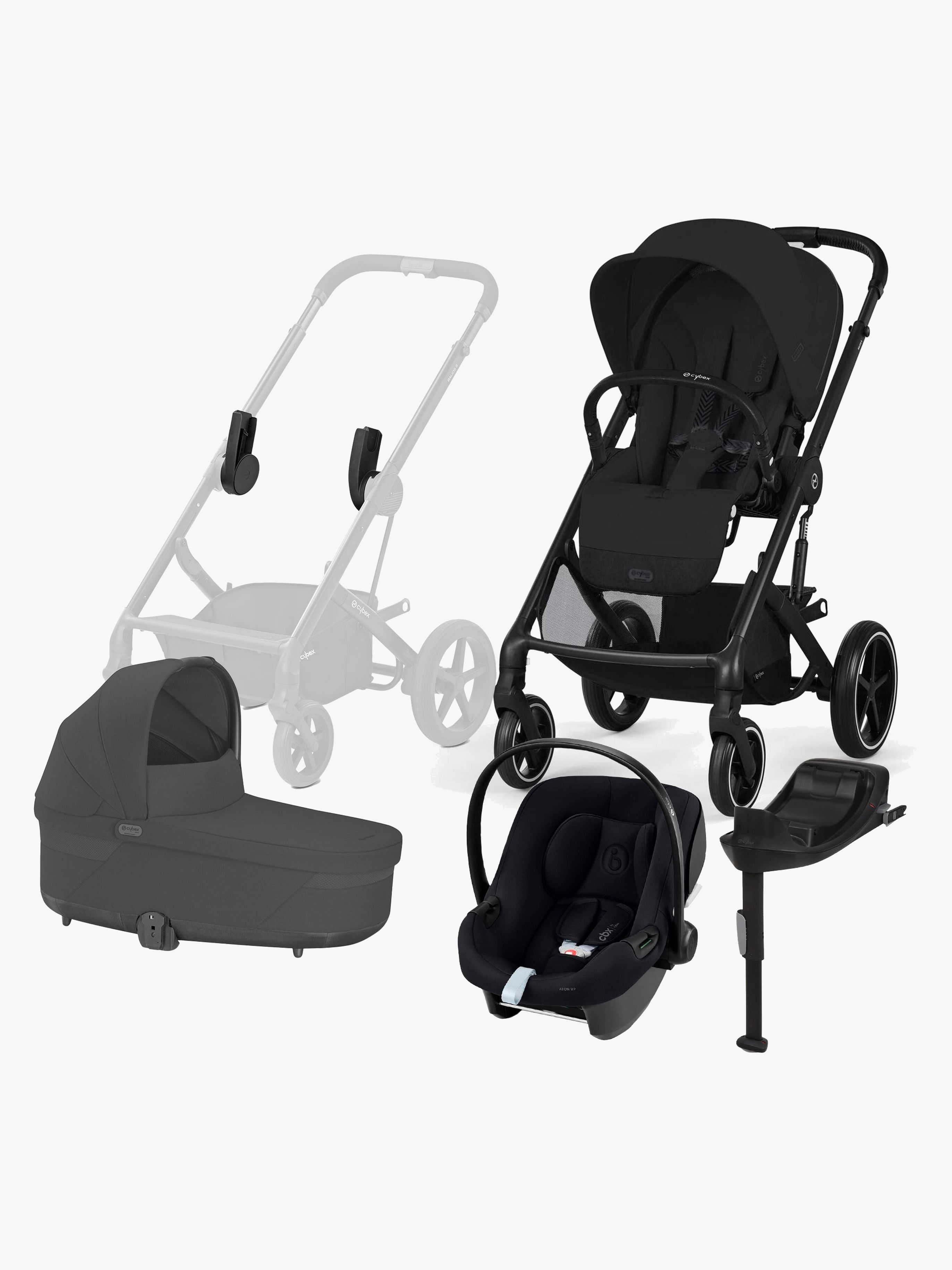Cybex BALIOS S Lux Duovogn inkl. Aton B2 & Base, Moon Black