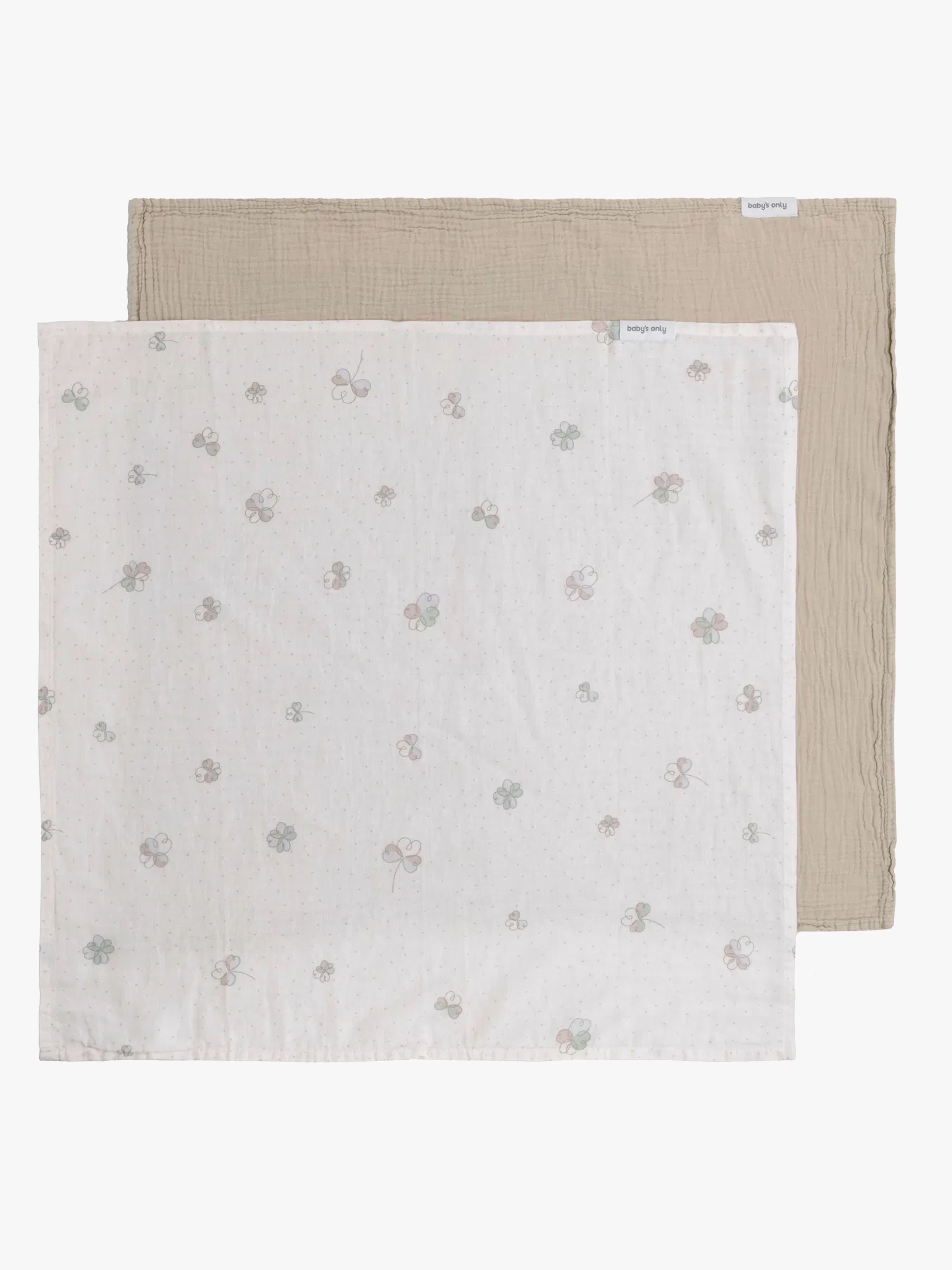 Baby's Only 65x65 Tæppe/ Stofble i Musselin 2-pak, Tender Beige/Clover