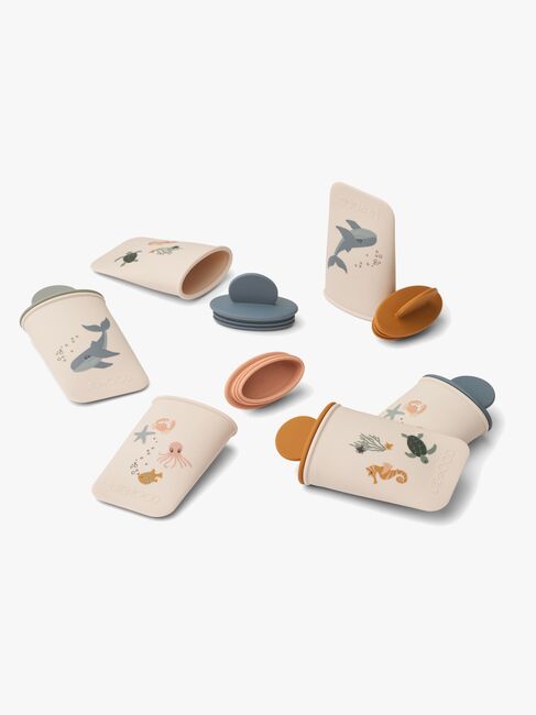 LIEWOOD Malik Mønstret Mini Isform 6-pak, Sea Creature/Sandy