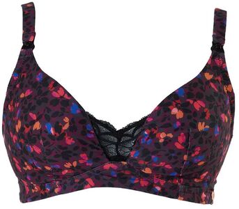 Cache Coeur Lilly Graviditets- & Amme-BH, Black/Pink Flower