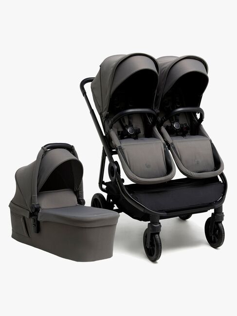 Beemoo Pro Twin 2 Søskendevogn inkl. Liggedel, Mocha Grey