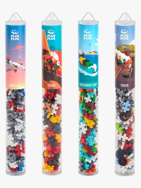 Plus-Plus Byggesæt med Bundplade & Tube Transportmiddel 4x100 Dele