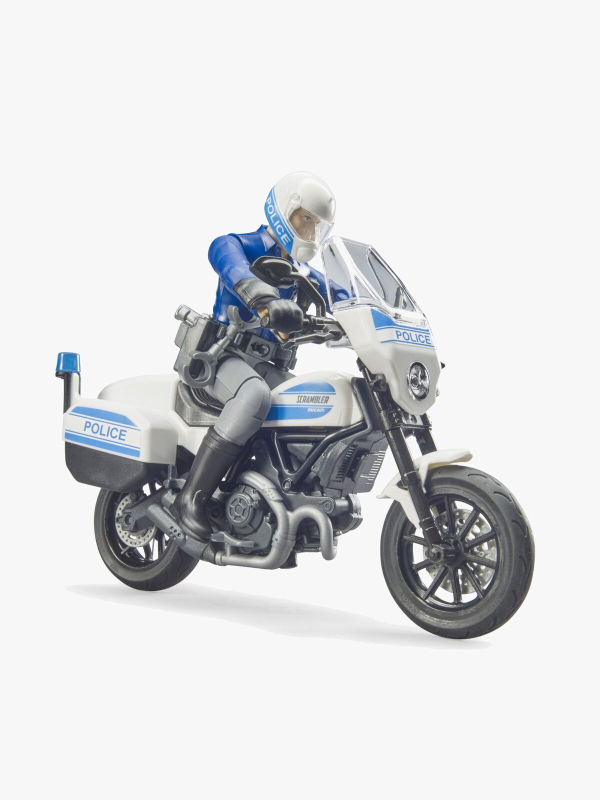 Bruder BWorld Scrambler Ducati Politimotorcykel med Chauffør