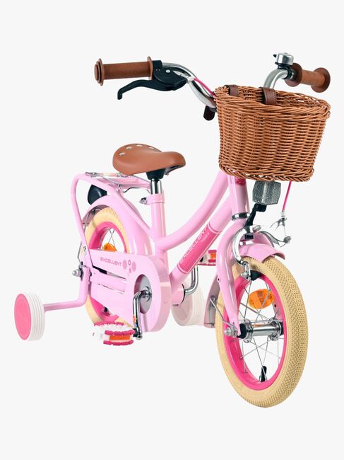 Volare Excellent Cykel med Kurv 12 Tommer, Pink