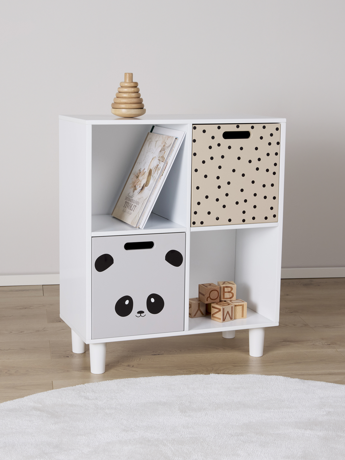 Alice & Fox DELTA Bogreol med Opbevaringskasse, Hvid