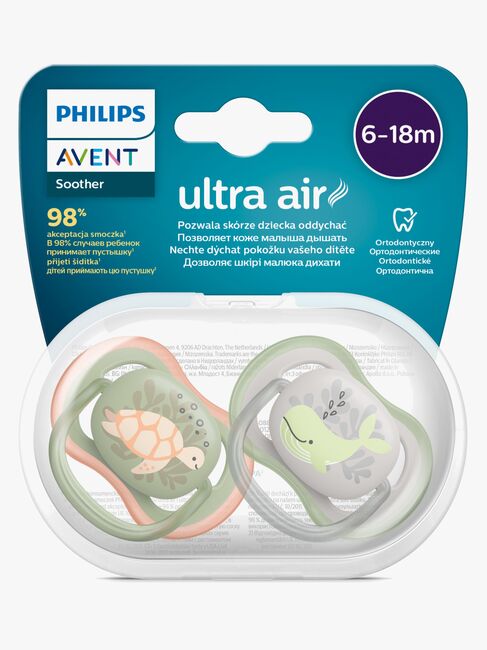 Philips Avent Ultra Air Deco Sut 2-Pak 6-18m, Grøn/Grå