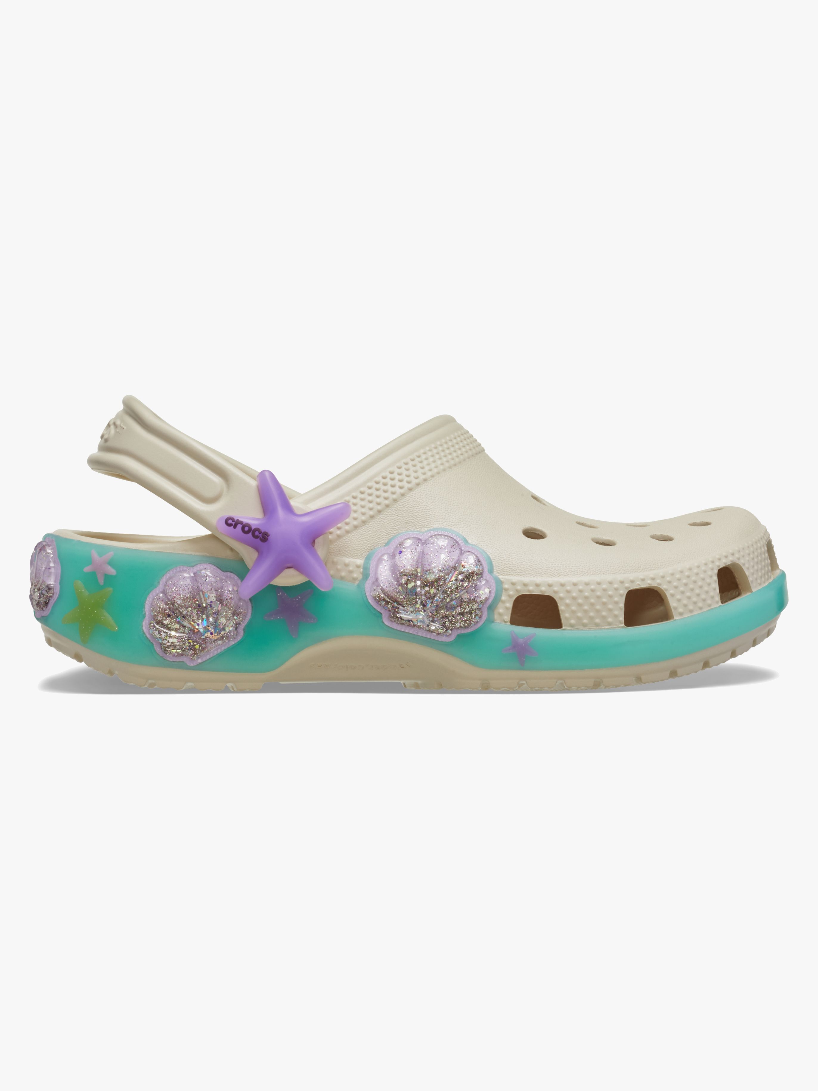 Crocs Classic Sea Sparkle Crocs, Frappe, 20-21