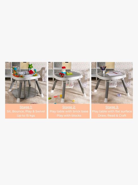 Beemoo PLAY Explore 3-in-1 Aktivitetscenter, Stone Grey
