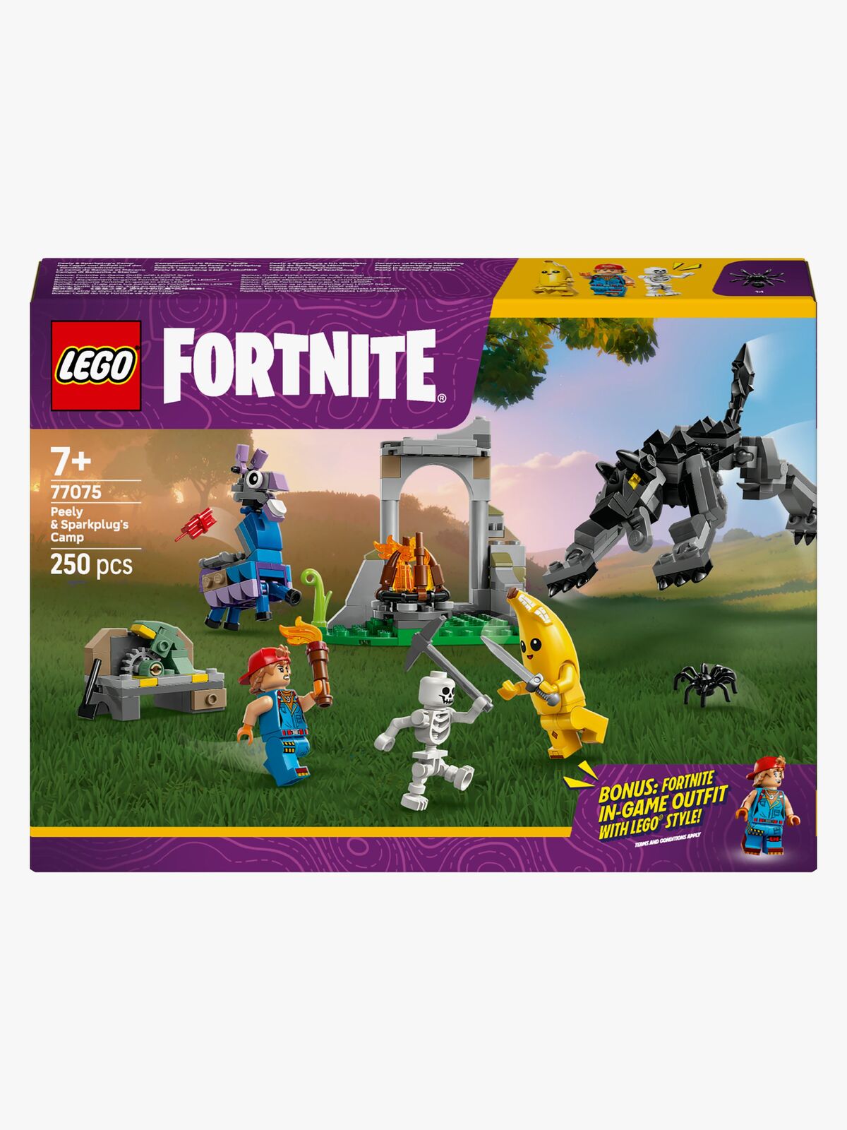LEGO Fortnite 77075 Peely og Sparkplugs lejr