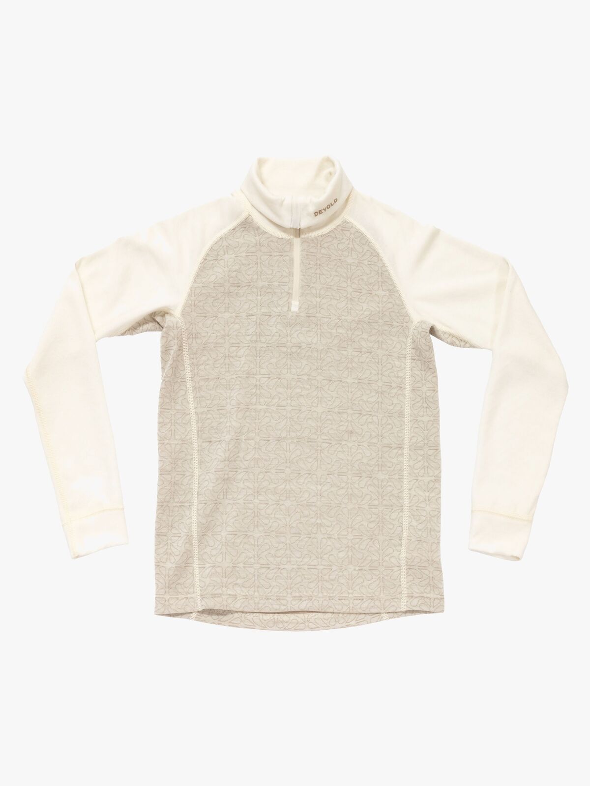 Devold Duo Active Merino Zip Neck Jr Trøje, Raw White