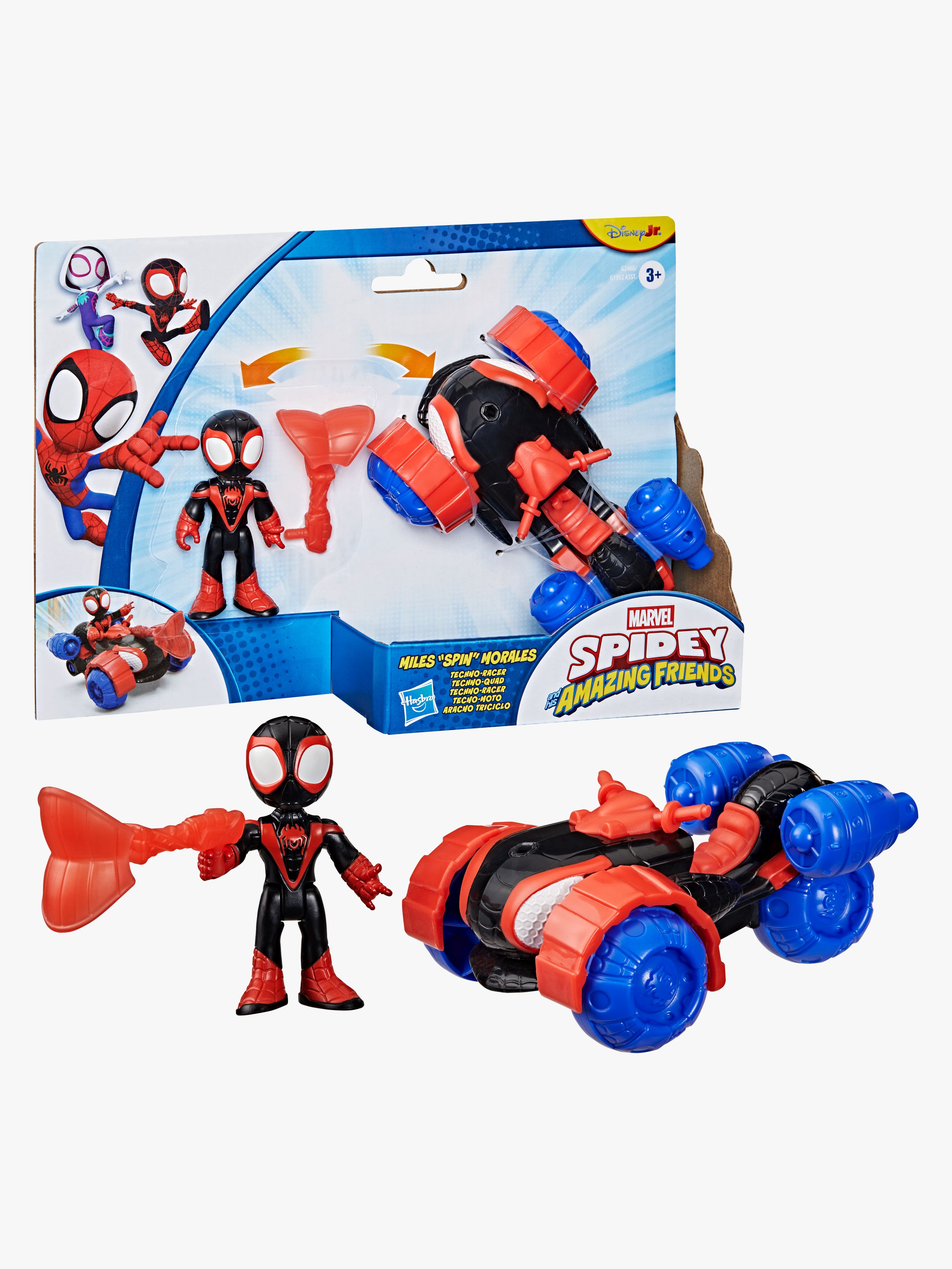 Spidey And His Amazing Friends Figur med Transportmiddel Miles "Spin" Morales Techno-Racer