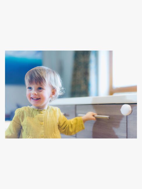 Safe & Care Selvklæbende Dobbelt Skabslås, Hvid