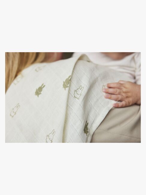 Jollein Happy Miffy Tæppe/ Stofble i Musselin 3-pak, Olive Green