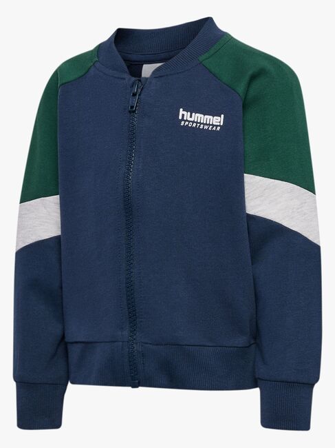 Hummel Loose Block Mini Full-Zip Trøje, Dress Blues