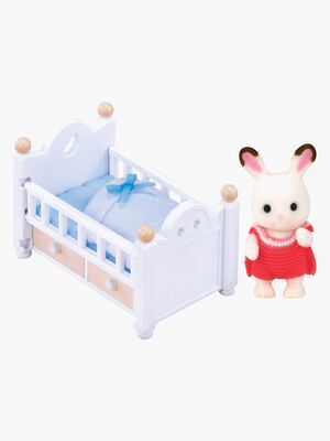 Sylvanian Families Figursæt Chokoladekaninbaby med Seng