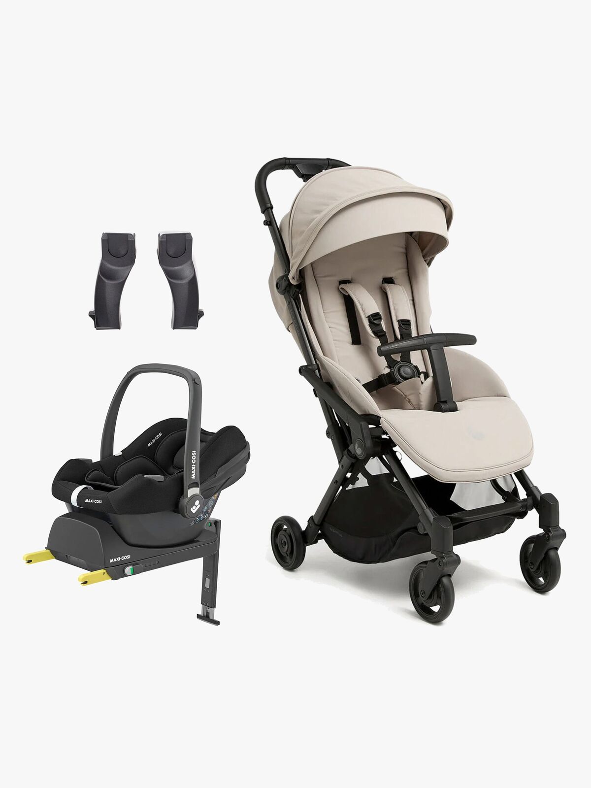 Beemoo Easy Fly Lux 4 Klapvogn inkl Maxi-Cosi CabrioFix Autostol Baby & Base, Sand Beige