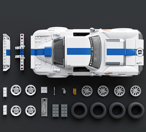 Mattel Brick Shop Hot Wheels Elite Series Brick Shop Hot Wheels Byggesæt Corvette Grand Sport 918 Dele