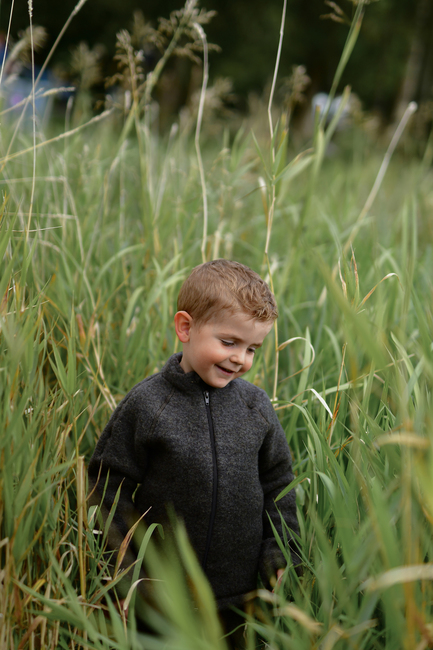Mikk-Line Fleecetrøje Merinould, Dark Brown Melange