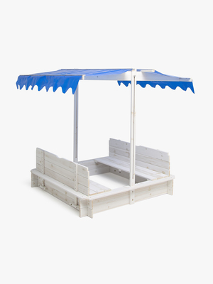 Woodlii Sandkasse med Tag og Bænk, Hvid