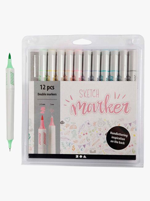 Creativ Company Sketch Marker Tusser Pastelfarver 12-pak