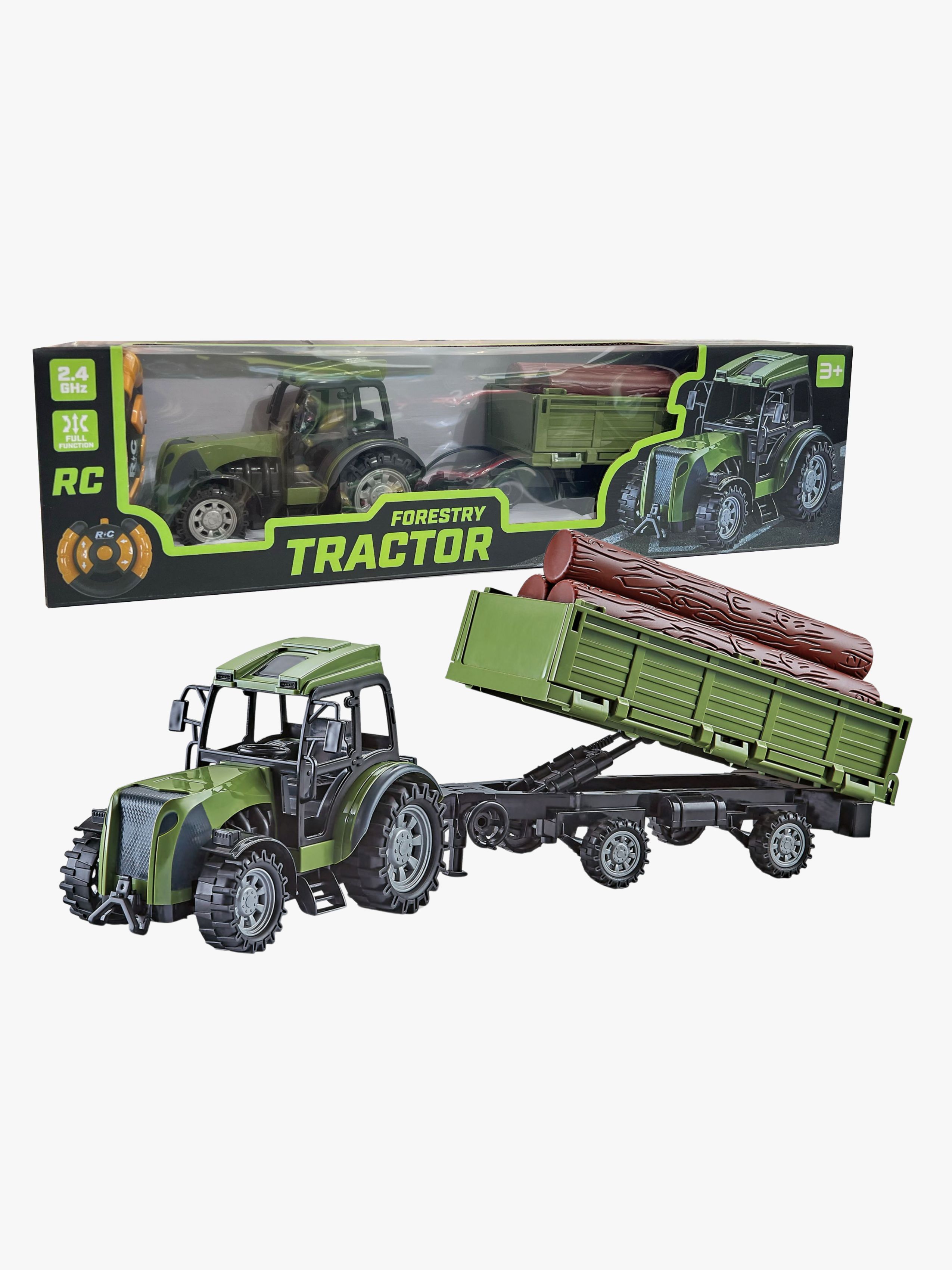 Junior Wheels Fjernstyret Traktor Med Forestrytrailer