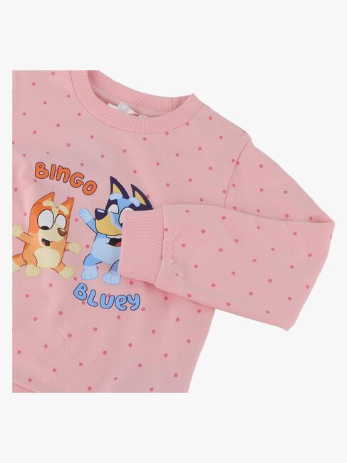 Bluey-sæt med sweater og bukser, pink