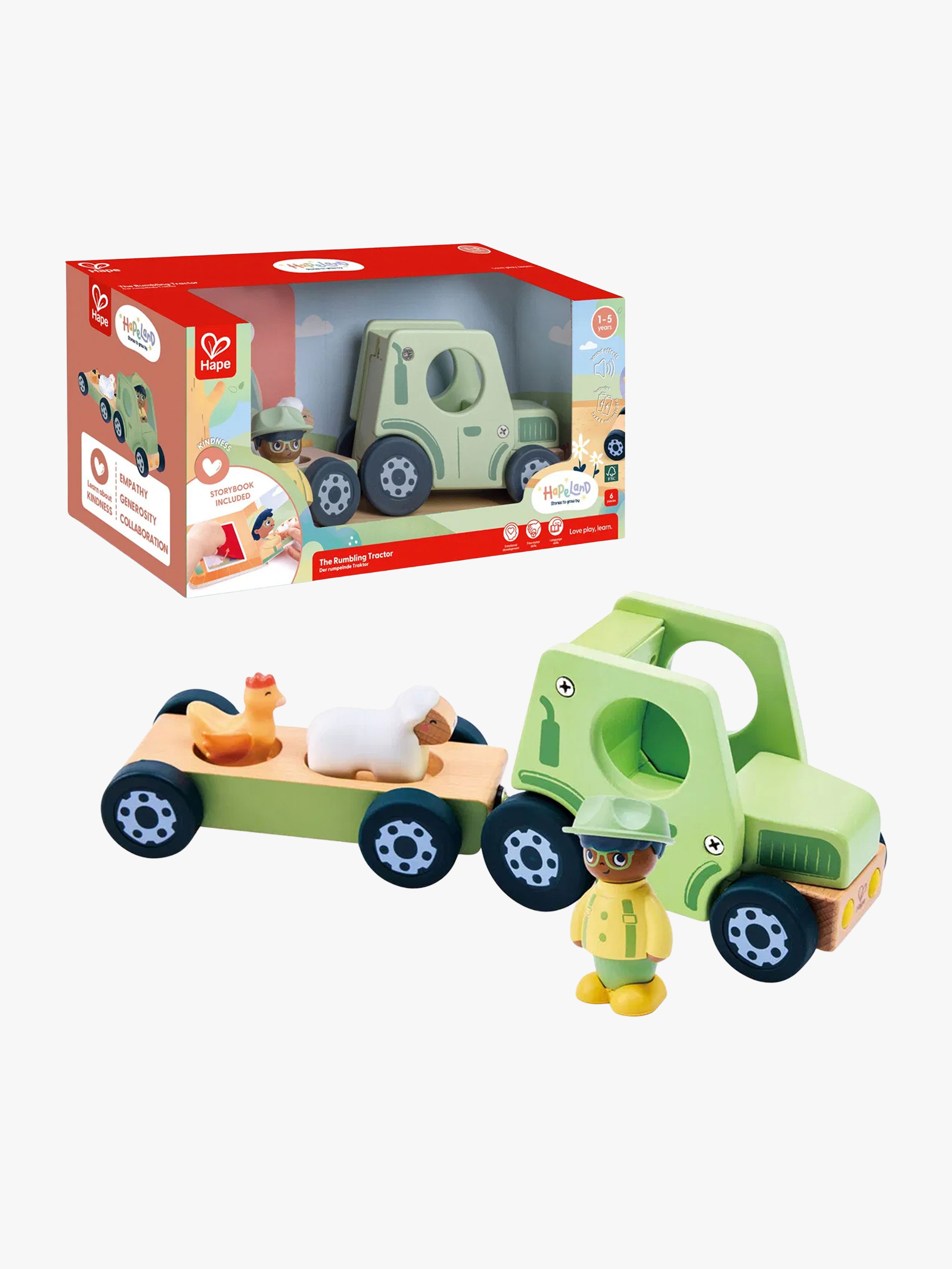 Hape Eventyrbog med Legesæt The Rumbling Tractor