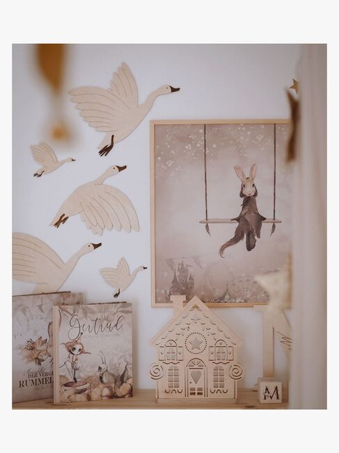 lis wycina Flying Geese Vægdekoration Træ Højre