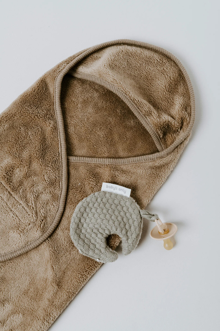 Baby's Only Hooded Baby Tæppe med Fødder Cozy, Clay