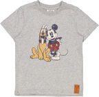 Wheat Mickey Mouse & Pluto T-Shirt, Melange Grey 