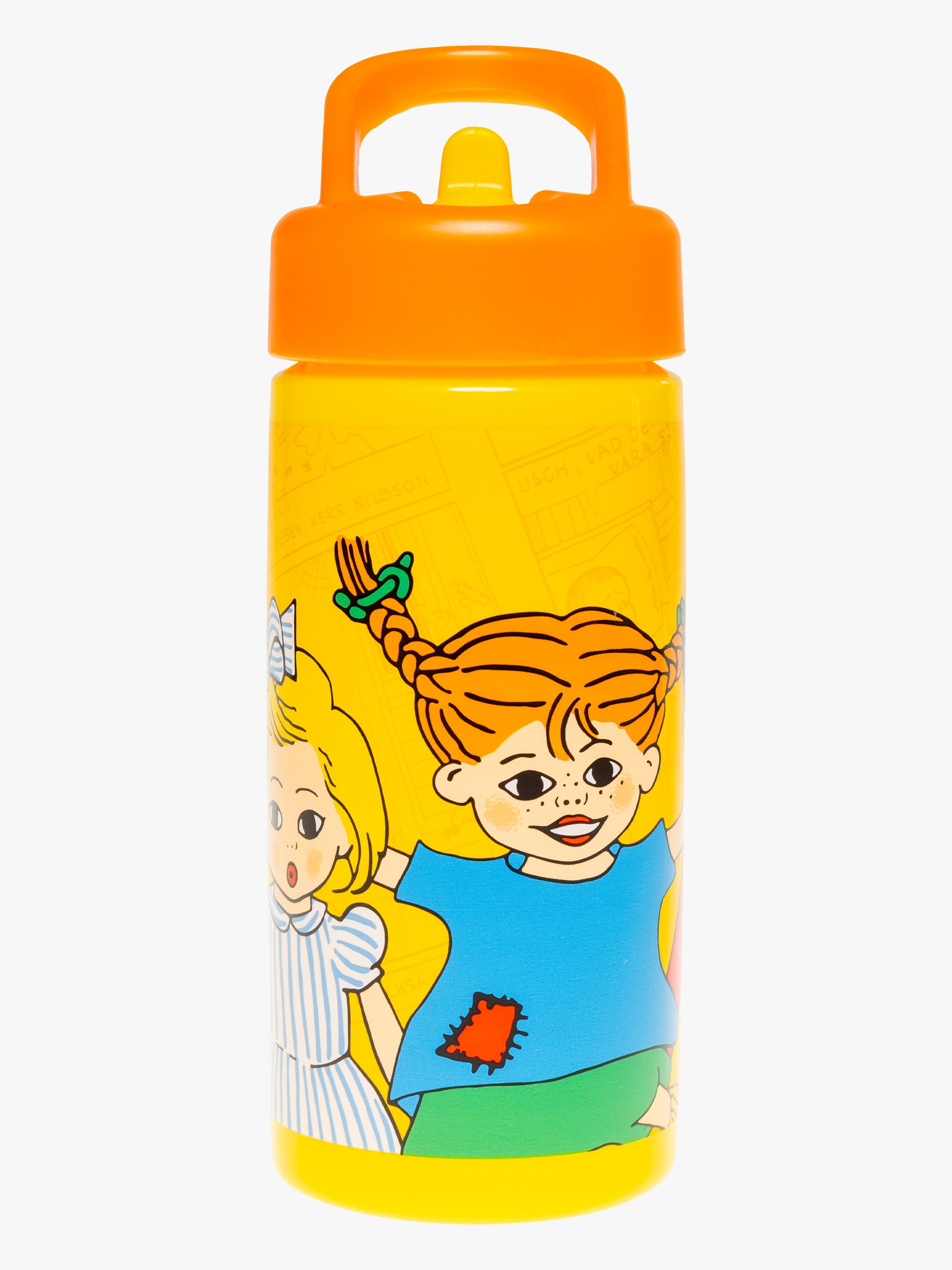 Pippi Langstrømpe Drikkedunk 410 ml, Gul