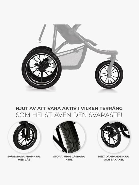 Kinderkraft HELSI 2 Terrænvogn, Black