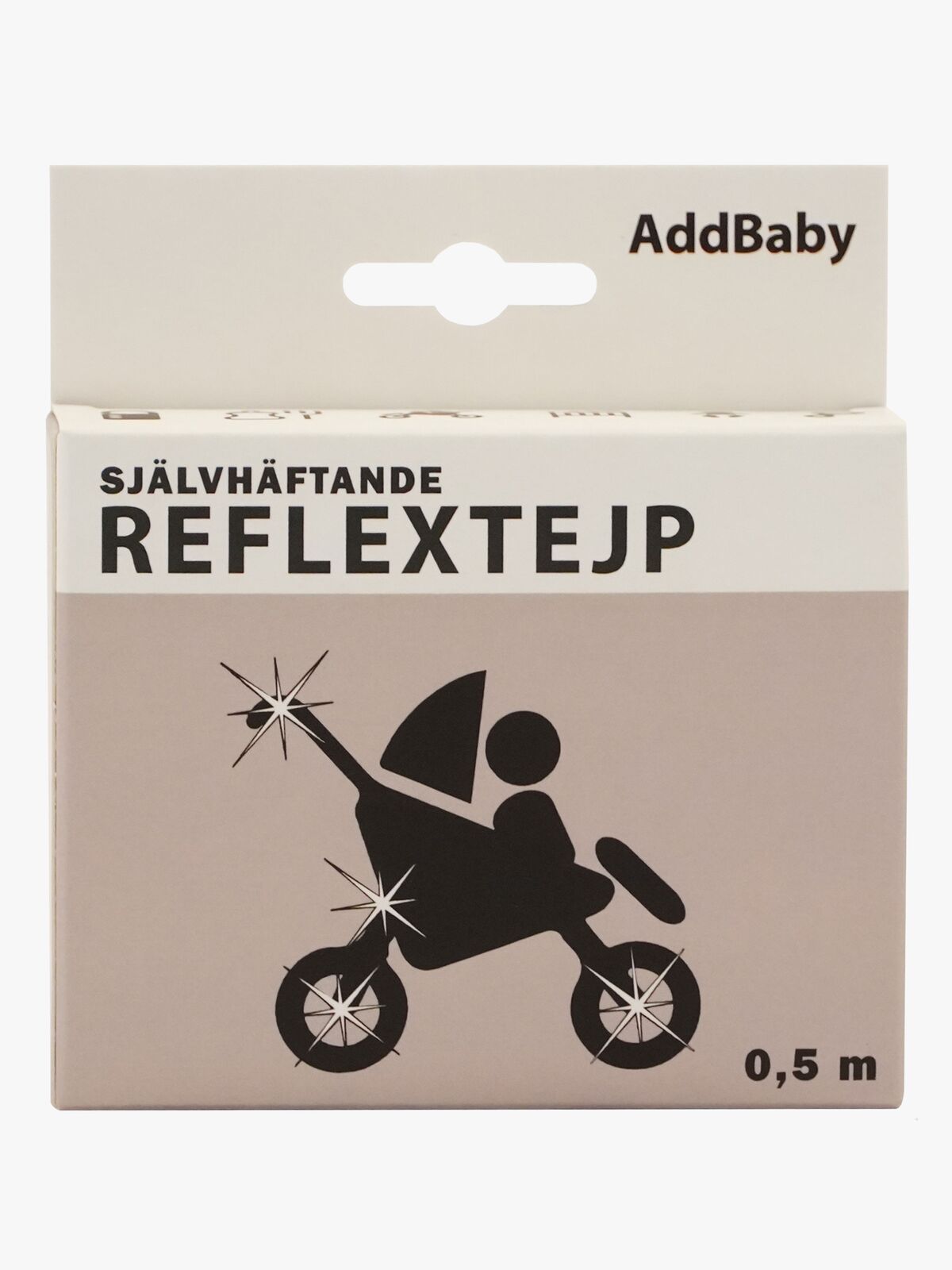 AddBaby Reflekstape 0.5 m, Sølvfarvet