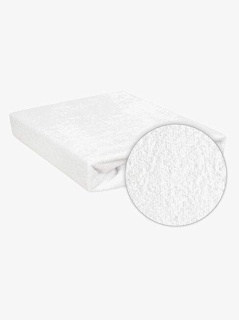 BabyMatex Frotte Vandtæt Stræklagen til Tremmeseng 40 x 90 cm, Hvid