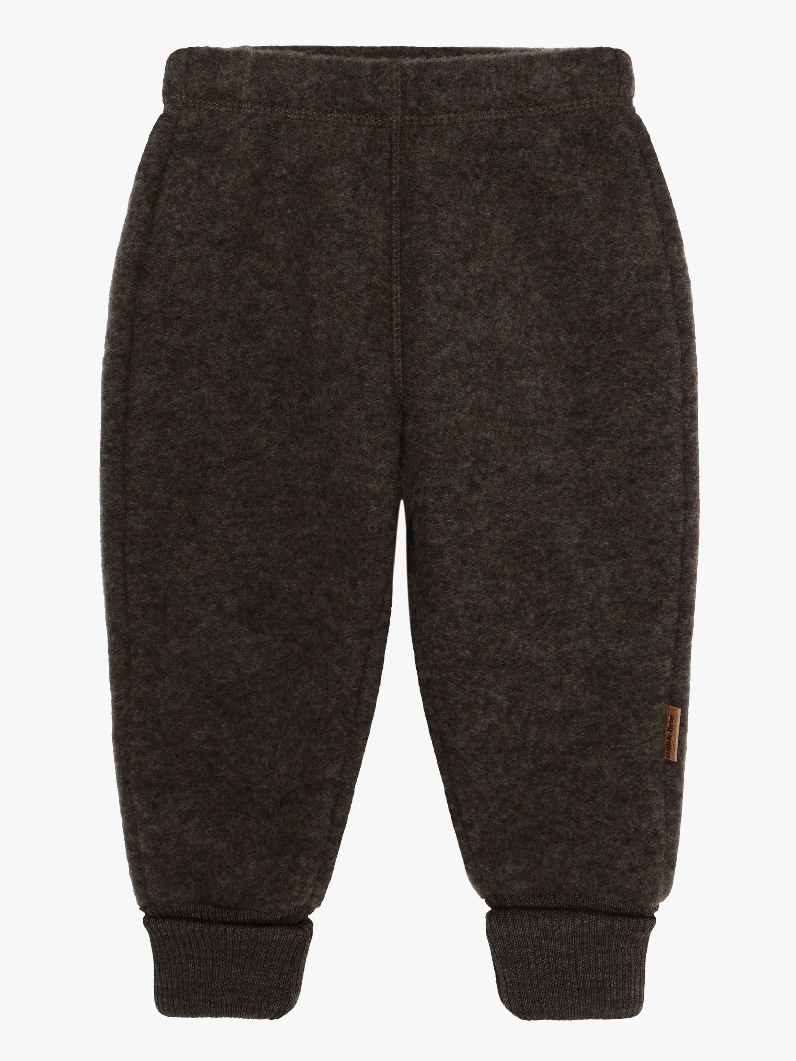 Mikk-Line Fleecebukser Baby Merinould, Dark Brown Melange, 104