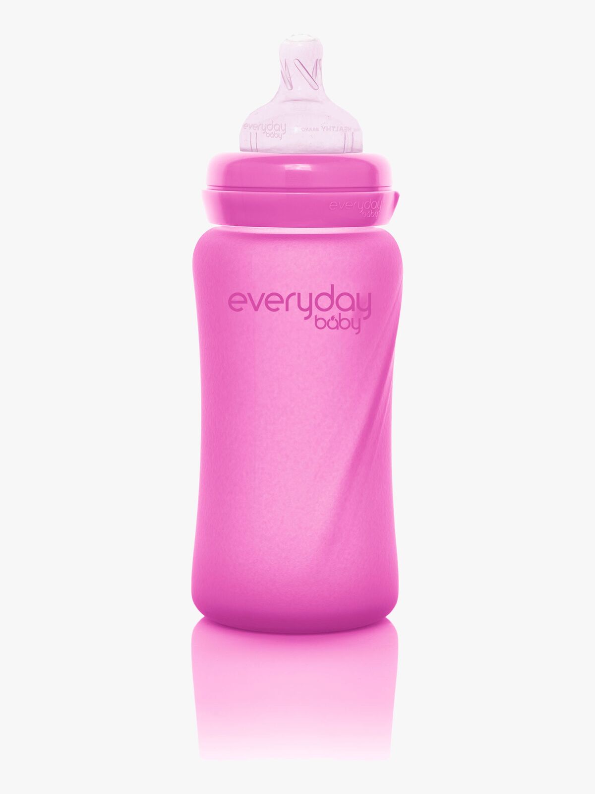 Everyday Baby Varmeindikator Sutteflaske Glas 240 ml, Cerise